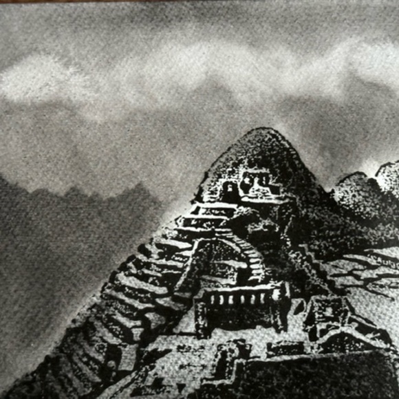 Machu Picchu Charcoal Print - Picture 3 of 3